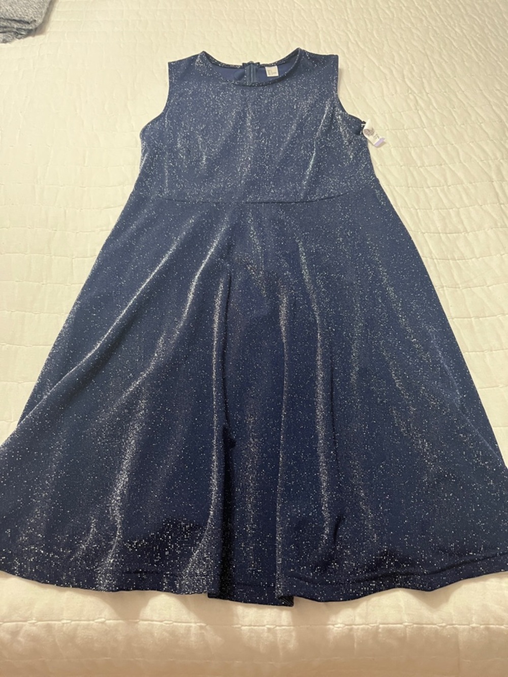 Girls' Sparkle Navy Blue Sleeveless Party Dress